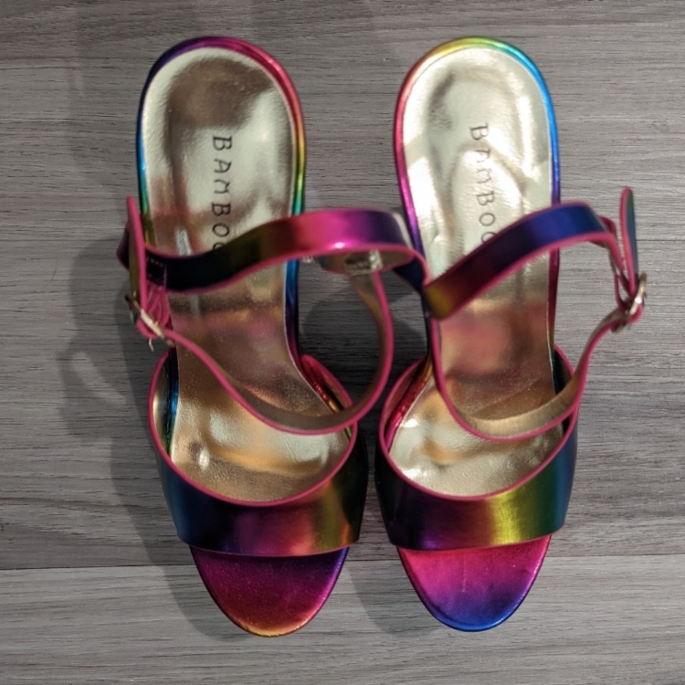 Rainbow Platform Heels Size 7 - image 3